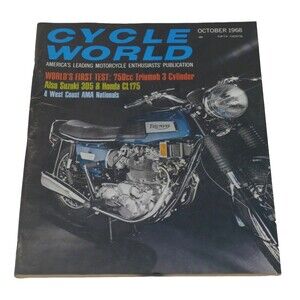 Cycle World Magazine October 1968 Triumph Trident 750 Suzuki 305 Honda CL # 17B